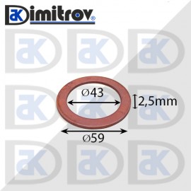 Дифтунга Ø 43 х Ø 59 х 2,5 mm медна